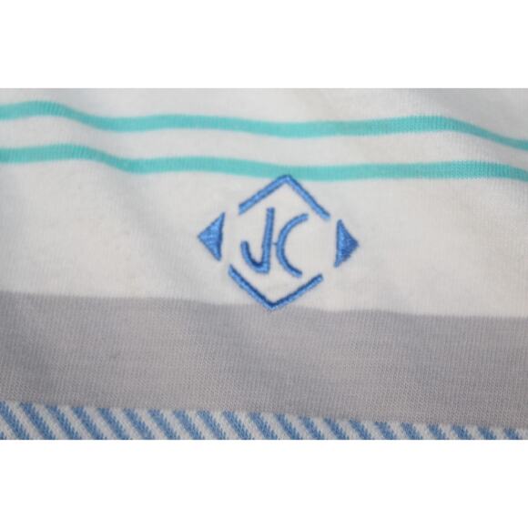 VINTAGE Slazenger Jimmy Connors Tennis Polo Shirt Men Large Striped 80s 90s Surf - Picture 2 of 4